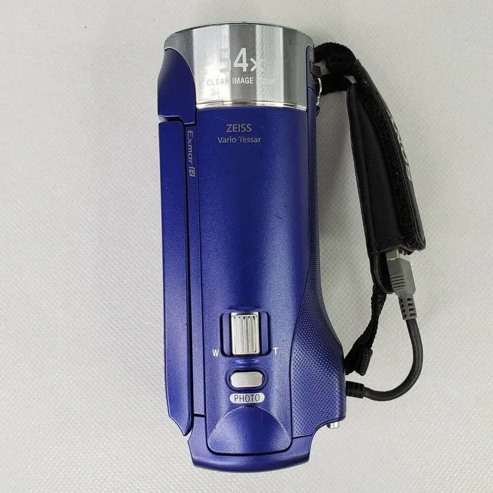 Sony Handycam HDR-CX240 1080p HD Camcorder Blue w/ 2 Batteries And SD Cards